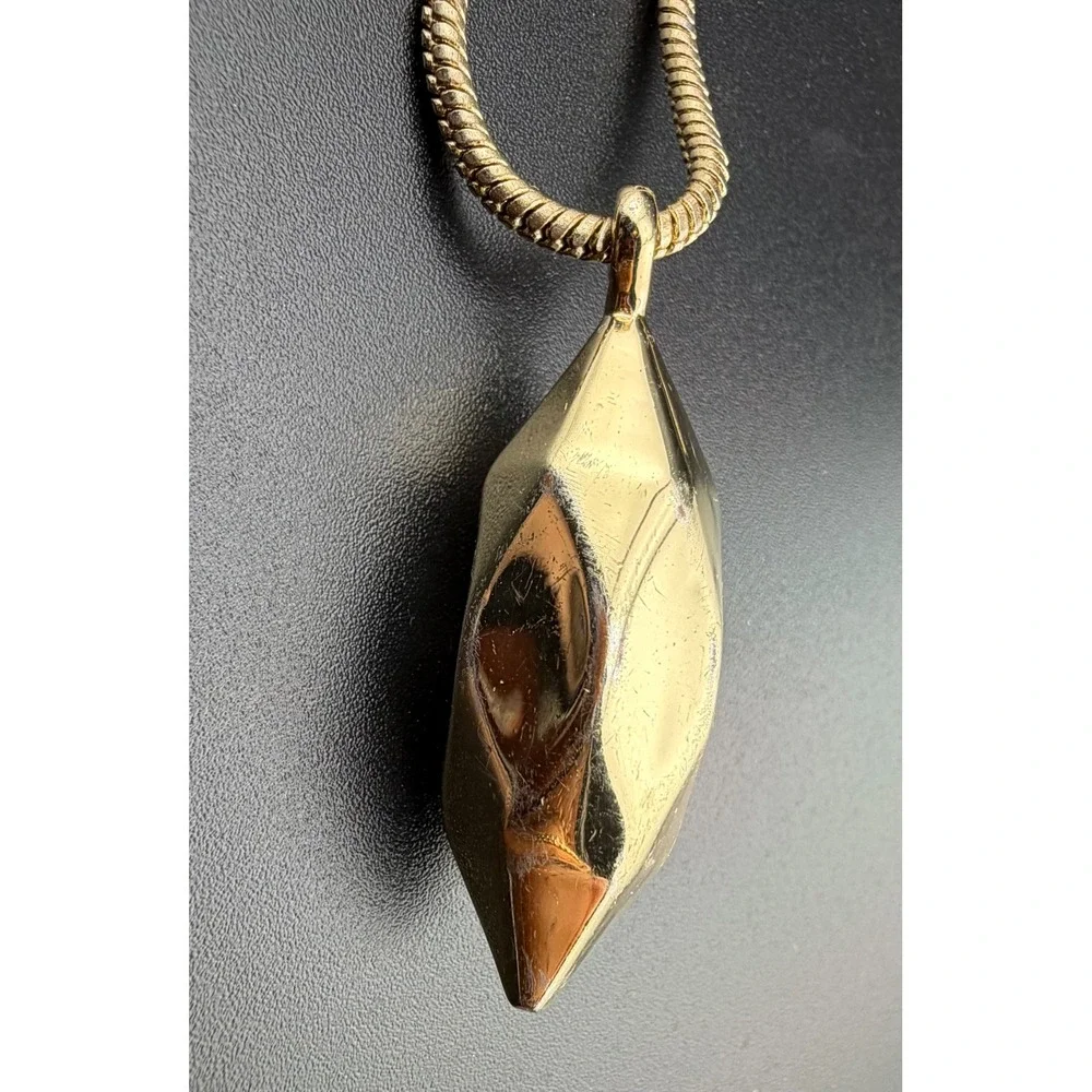 Banana Republic‎ Pendant Necklace 32in Gold Tone Geometric Snake Chain Long READ